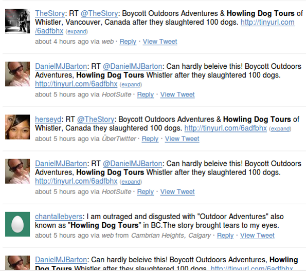 howling-dog-tours-twitter howling dog tours twitter Outdoor Adventures Whistler & Howling Dog Tours: Reputation Management Nightmare