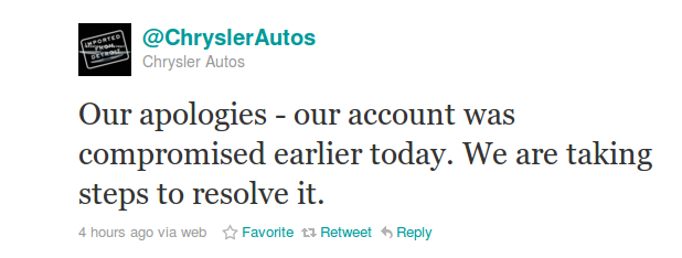 chrysler autos twitter Chrysler Drops F Bomb Via Twitter