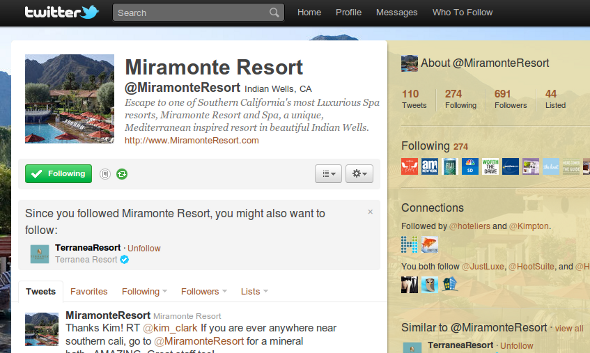 miramonte resort twitter Miramonte Resort Social Branding: Luxury Resorts Take Note 
