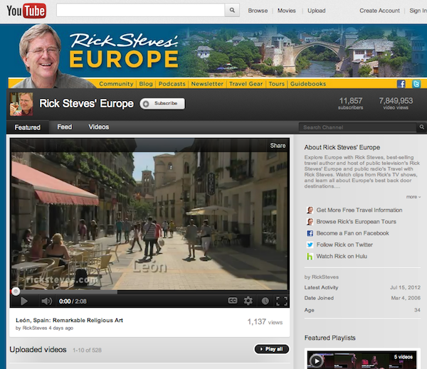 rick steves youtube Rick Steves and How To Correctly Build a Brand