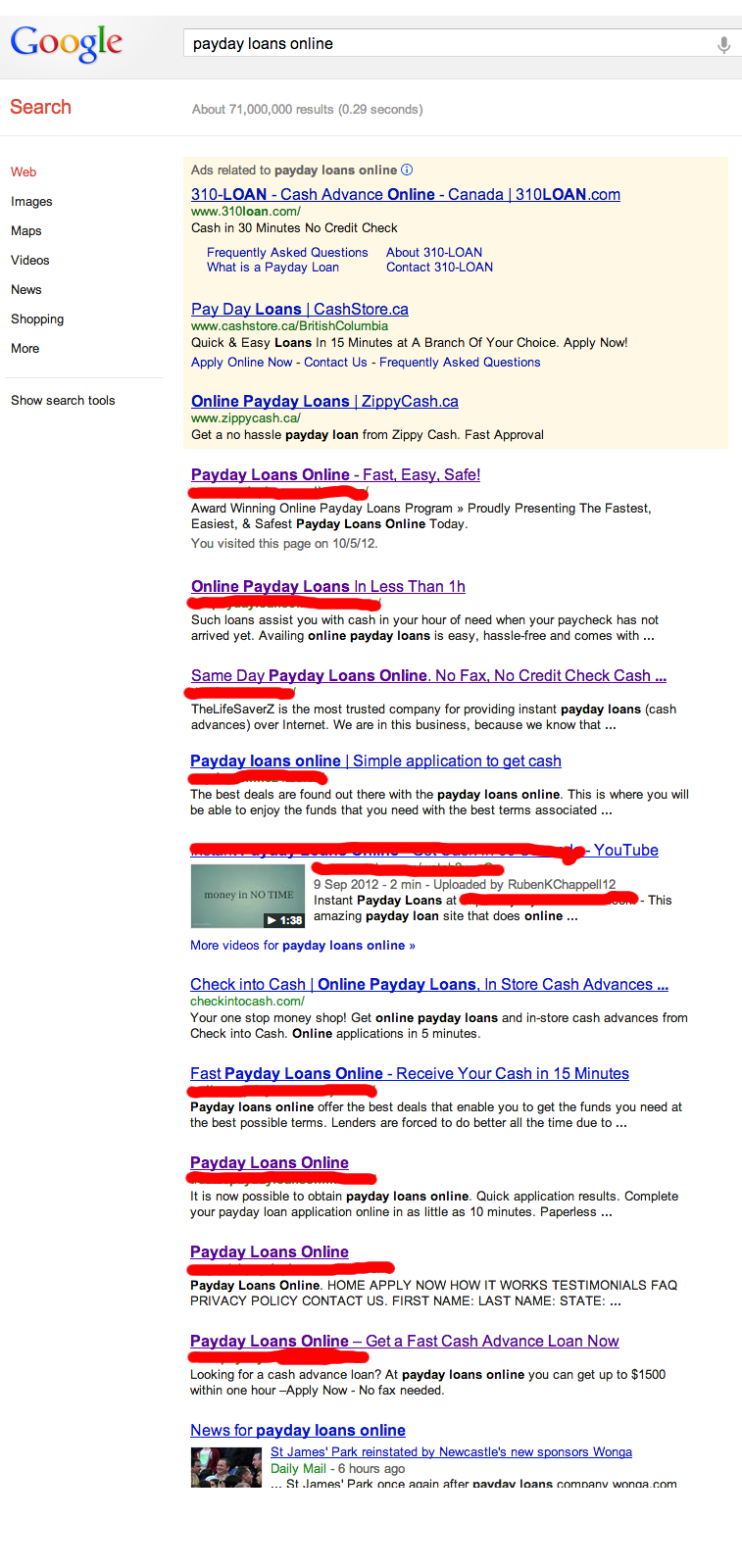 google spam afterupdates Spam Still King In Google SERPs