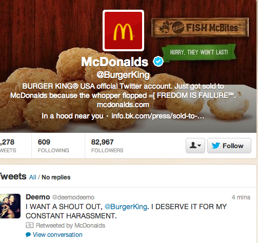 burger king twitter hack Burger Kings Twitter Hacked = Link Bait Goldmine