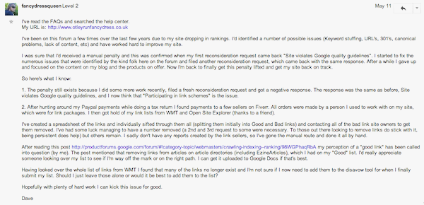 fiverr links google penalty Fiverr Links Cause Google Penalty   DUH